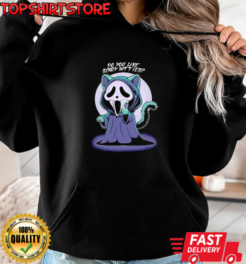 Cat Ghostface do you like scary kitties Halloween T-Shirt Unisex Hoodie