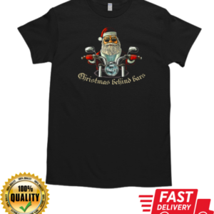 Christmas Behind Bars Christmas Biker T-Shirt Classic Men's T-shirt