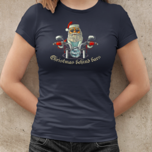 Christmas Behind Bars Christmas Biker T-Shirt Classic Women's T-shirt