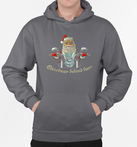 Christmas Behind Bars Christmas Biker T-Shirt Unisex Hoodie