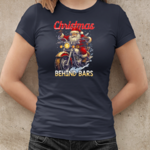 Christmas Behind Bars Cool Santa Claus Ride Motorcycle T-Shirt Classic Women's T-shirt