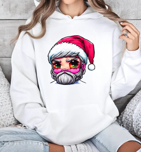 Christmas Cartoon Character with Beard and Red Eyes T-Shirt Unisex Hoodie