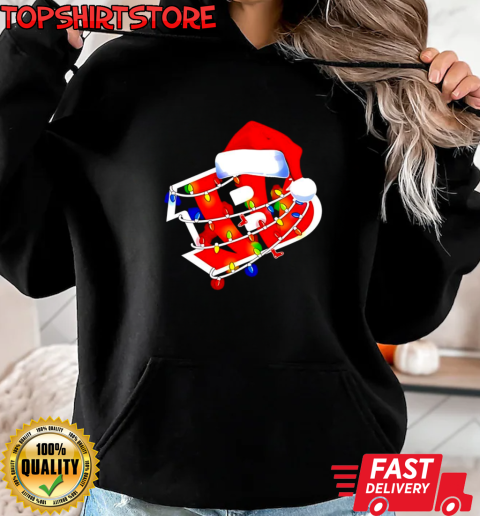 Cincinnati Bengals santa hat Christmas lights T-Shirt Unisex Hoodie