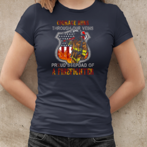 Courage Runs Throungh Our Veins Proud Stepdad Of A Firefighter T-Shirt Classic Women's T-shirt