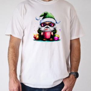 Cute Santa Claus with sunglasses and iced coffee T-Shirt Classic Men's T-shirt