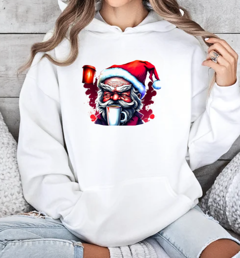 Dark and Mysterious Santa Claus Drawing T-Shirt Unisex Hoodie