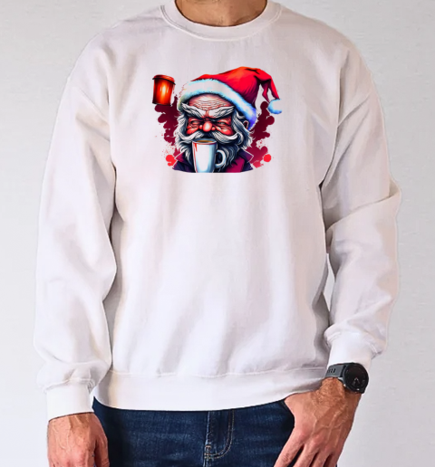 Dark and Mysterious Santa Claus Drawing T-Shirt Unisex Sweatshirt