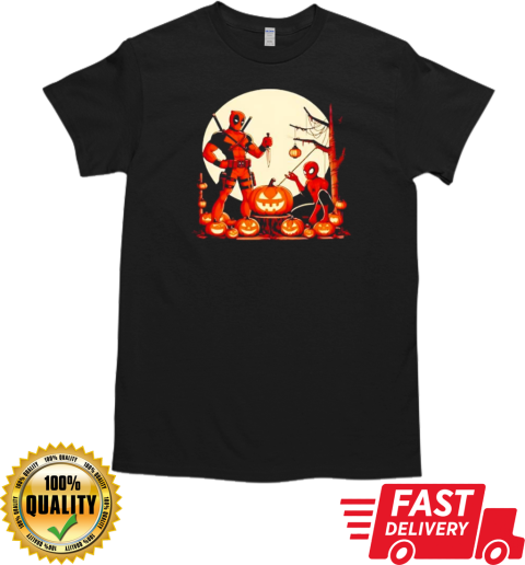 Deadpool and Spiderman Halloween Retro T-Shirt Classic Men's T-shirt