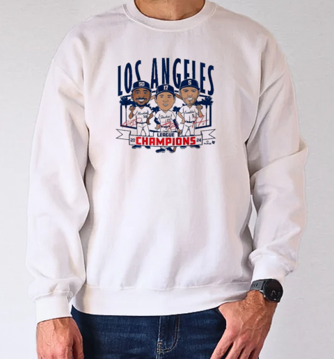 Design Los Angeles Baseball League Champions Caricatures T-Shirt Unisex Sweatshirt