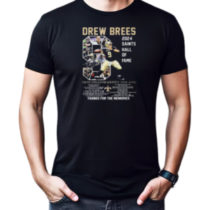 Drew Brees 2024 Saints Hall Of Fame Thanks For The Memories Signature T-Shirt Classic Men's T-shirt