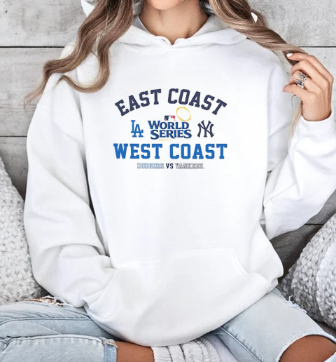 East coast vs West coast Dodgers vs Yankees '47 2024 World Series matchup split T-Shirt Unisex Hoodie