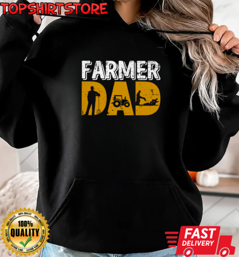 Farmer Dad Tractor T-Shirt Unisex Hoodie