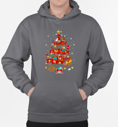 Fire Truck Firefighter Christmas T-Shirt Unisex Hoodie