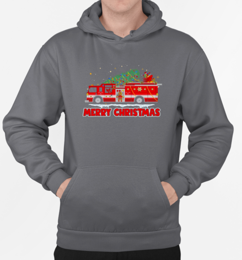 Firefighter Merry Christmas Firefighter T-Shirt Unisex Hoodie