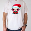 Funny Elf with Santa Claus Hat and Iced Coffee T-Shirt Classic Men's T-shirt