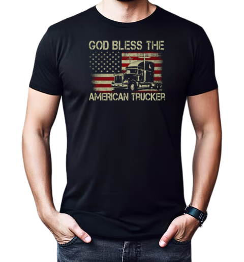 God Bless The American Trucker T-Shirt Classic Men's T-shirt