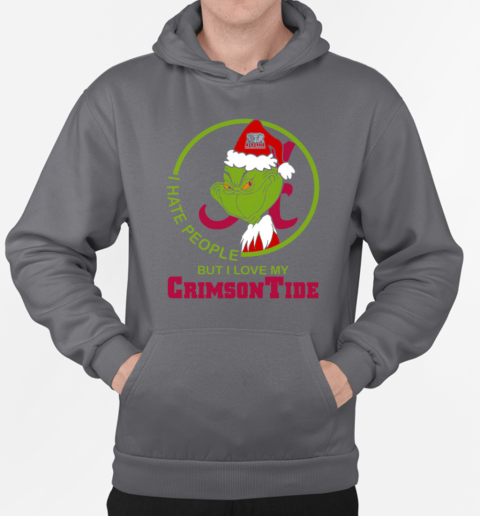 Grinch Alabama I Hate People But I Love My Crimson Tide T-Shirt Unisex Hoodie