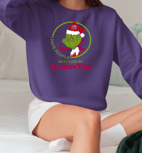 Grinch Alabama I Hate People But I Love My Crimson Tide T-Shirt Unisex Sweatshirt