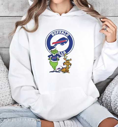 Grinch And Max Buffalo Bills Merry Christmas 2024 T-Shirt Unisex Hoodie