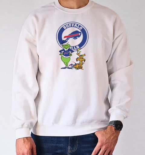 Grinch And Max Buffalo Bills Merry Christmas 2024 T-Shirt Unisex Sweatshirt