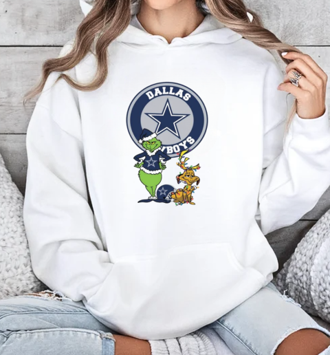 Grinch And Max Dallas Cowboys Merry Christmas 2024 T-Shirt Unisex Hoodie