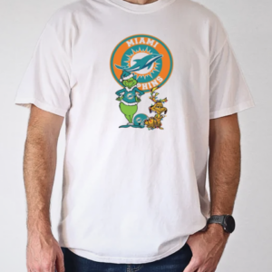 Grinch And Max Miami Dolphins Merry Christmas 2024 T-Shirt Classic Men's T-shirt