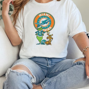 Grinch And Max Miami Dolphins Merry Christmas 2024 T-Shirt Classic Women's T-shirt