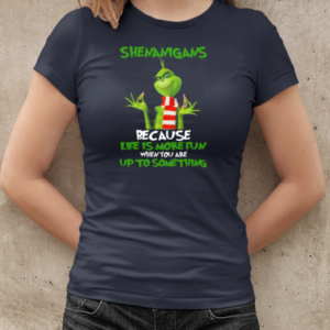 Grinch Breaking Candy Cane Shenanigans Because Life Is More Fun Christmas T-Shirt Classic Women's T-shirt