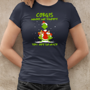 Grinch Corgis Make Me Happy You Not So Much Christmas T-Shirt Classic Women's T-shirt