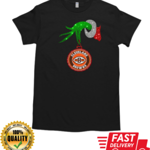 Grinch Hand Holding Cleveland Browns Christmas T-Shirt Classic Men's T-shirt