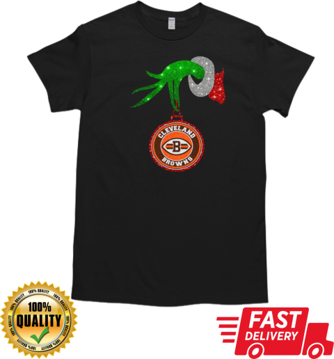 Grinch Hand Holding Cleveland Browns Christmas T-Shirt Classic Men's T-shirt