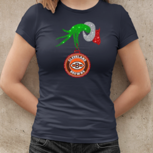 Grinch Hand Holding Cleveland Browns Christmas T-Shirt Classic Women's T-shirt