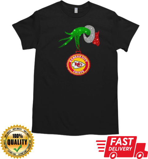 Grinch Hand Holding Kansas City Chiefs Christmas T-Shirt Classic Men's T-shirt