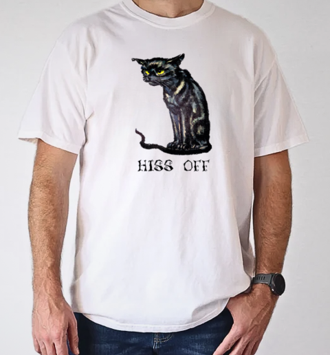 Hiss Off Funny Black Cat T-Shirt Classic Men's T-shirt