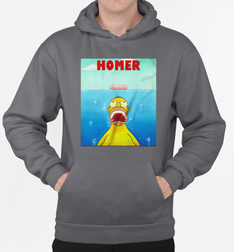 Homer Simpsons Jaws parody T-Shirt Unisex Hoodie