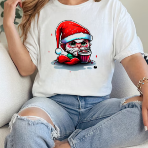 Humorous Cartoon Character with Santa Hats and Alcoholic Drink T-Shirt Classic Women's T-shirt