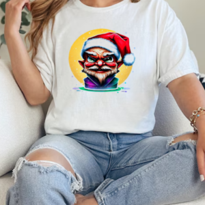 Humorous Elf Wearing Santa Hat and Green Beard T-Shirt Classic Women's T-shirt