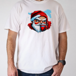 Illustration of Santa Claus Holding a Red Cup T-Shirt Classic Men's T-shirt