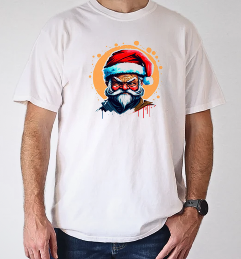 Illustration of Santa Claus with Red Hat and White Beard T-Shirt Classic Men's T-shirt