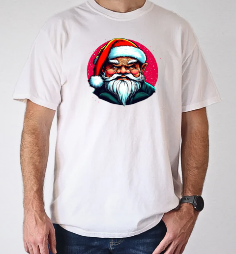 Illustration of Santa Claus with a red Santa hat and beard T-Shirt Classic Men's T-shirt