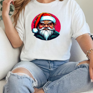 Illustration of Santa Claus with a red Santa hat and beard T-Shirt Classic Women's T-shirt