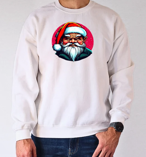 Illustration of Santa Claus with a red Santa hat and beard T-Shirt Unisex Sweatshirt