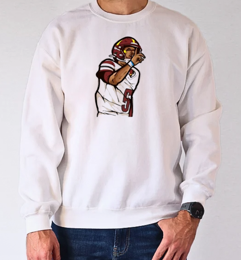 Jayden Daniels Shhh Cartoon Football Design T-Shirt Unisex Sweatshirt