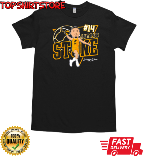 Jayden Stone 14 West Virginia Mountaineers basketball Caricature Signature T-Shirt Classic Men's T-shirt