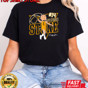 Jayden Stone 14 West Virginia Mountaineers basketball Caricature Signature T-Shirt Classic Women's T-shirt