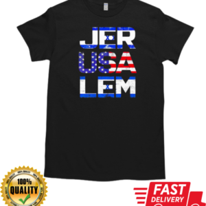 Jerusalem Israel Flag and US Flag T-Shirt Classic Men's T-shirt