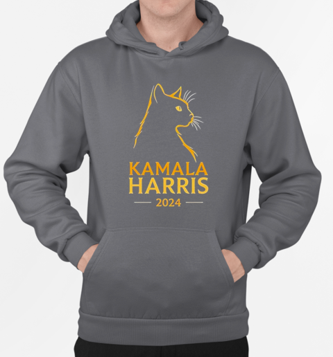 Kamala Harris 2024 Cat Silhouette T-Shirt Unisex Hoodie