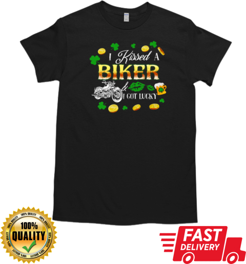 Kissed A Biker Got Lucky T-Shirt Classic Men's T-shirt