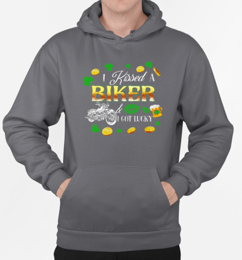 Kissed A Biker Got Lucky T-Shirt Unisex Hoodie