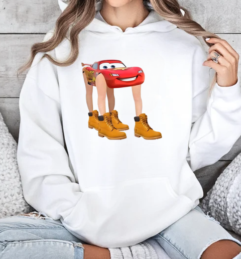 Lightning McQueen with legs cartoon T-Shirt Unisex Hoodie